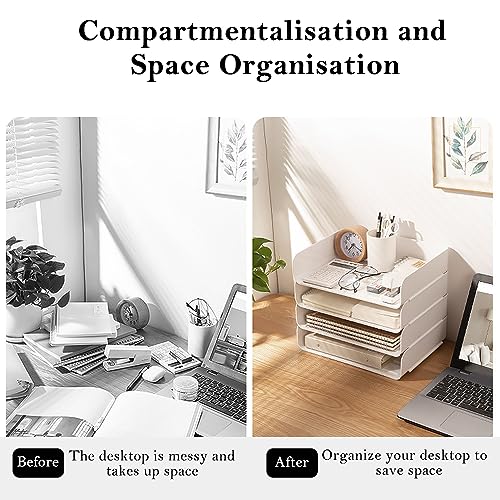 4-stufige stapelbare A4-Aktenablage, Briefablagen-Organizer