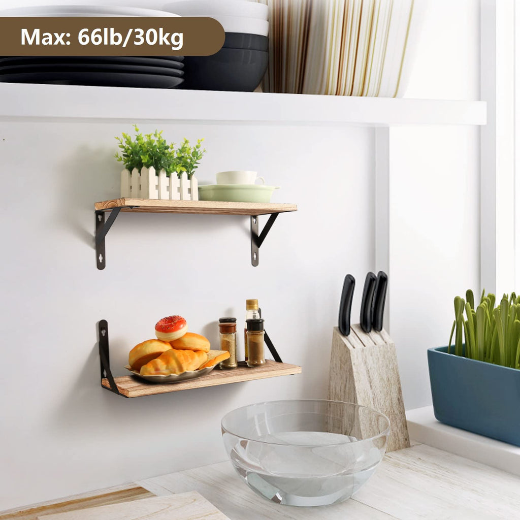 AGM Wandregal Holz, Regal Wand 2er Set, Dekorativ Regale für Wände, Tiefe 15cm, Länge 42.5cm Wandboard für Wohnzimmer, Schlafzimmer, Badezimmer, Küche, Büro