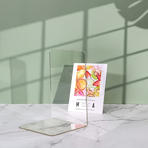 Buchstütze, Hiziwimi 8PCS Transparente Acryl Buchstützen mit rutschfesten Aufklebern, 4 Paare Bücherstütze für Schlafzimmer, Bibliothek, Büro, Schule und Schreibtisch-Organizer, Dekoration, Geschenk