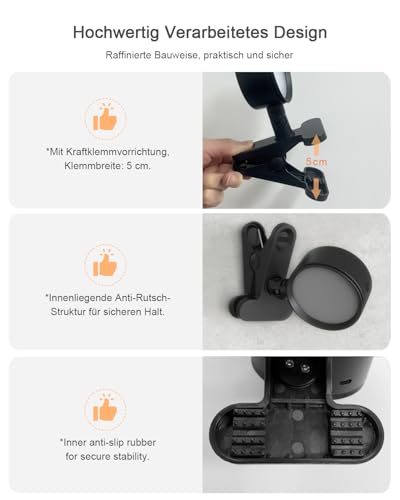 GOVSSING Leselampe Bett Akku Kabellos mit 5000mAh, Klemmleuchte Bett