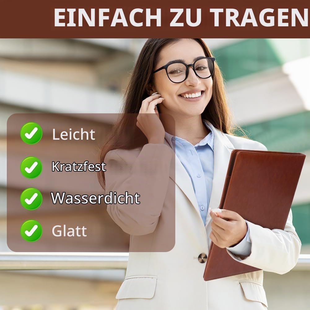 OFFCUP Schreibmappe A4 Konferenzmappe PU Kunstleder Klemmbrettmappe