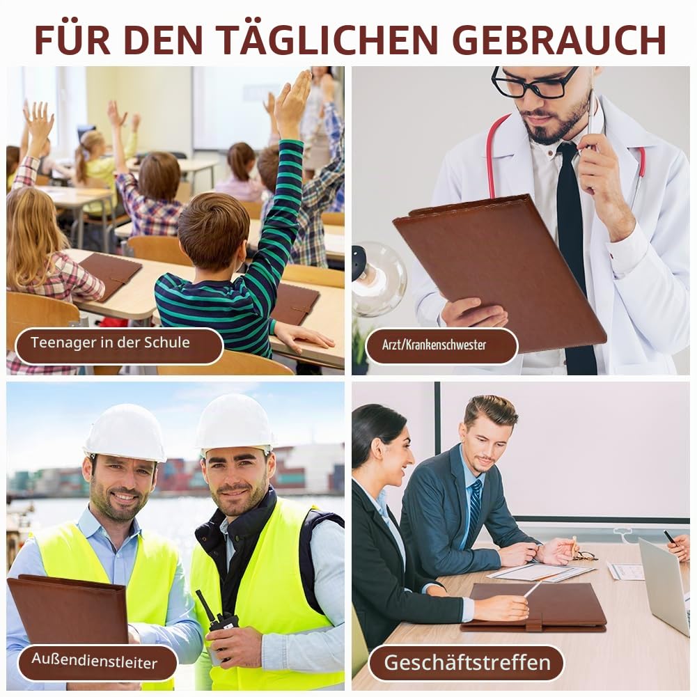 OFFCUP Schreibmappe A4 Konferenzmappe PU Kunstleder Klemmbrettmappe