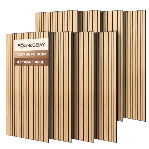 Soundsbay Akustikpaneele Selbstklebend 5.76 ㎡-8 Stück 120×60×0.9cm Oak