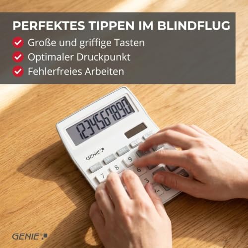 GENIE 840 S Tischrechner Dual-Power, Solar & Batterie, 10-stellig