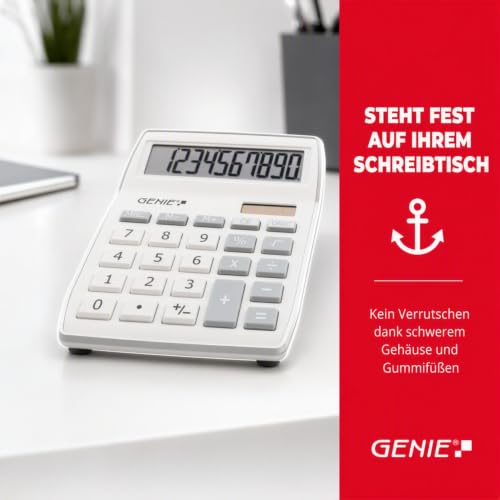 GENIE 840 S Tischrechner Dual-Power, Solar & Batterie, 10-stellig