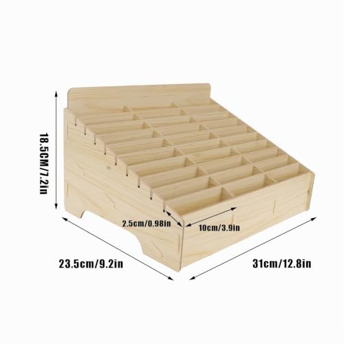 30 Gitter Handygarage Schule, Handy Hotel Aufbewahrungsbox Holz, Multi-Grid-Aufbewahrungsbox FüR Mobiltelefone, Klassenzimmer, BüRo, Schule (Wood color, 30 Grid)