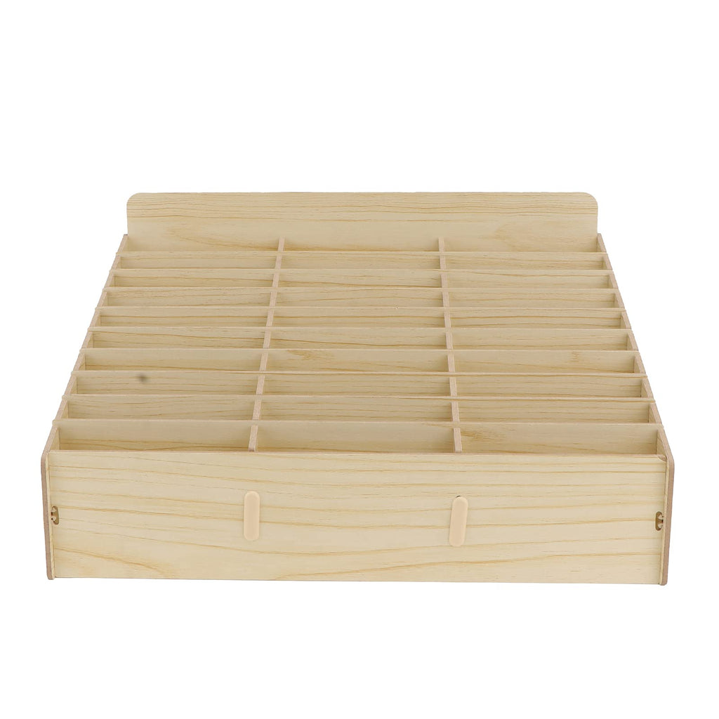 30 Gitter Handygarage Schule, Handy Hotel Aufbewahrungsbox Holz, Multi-Grid-Aufbewahrungsbox FüR Mobiltelefone, Klassenzimmer, BüRo, Schule (Wood color, 30 Grid)