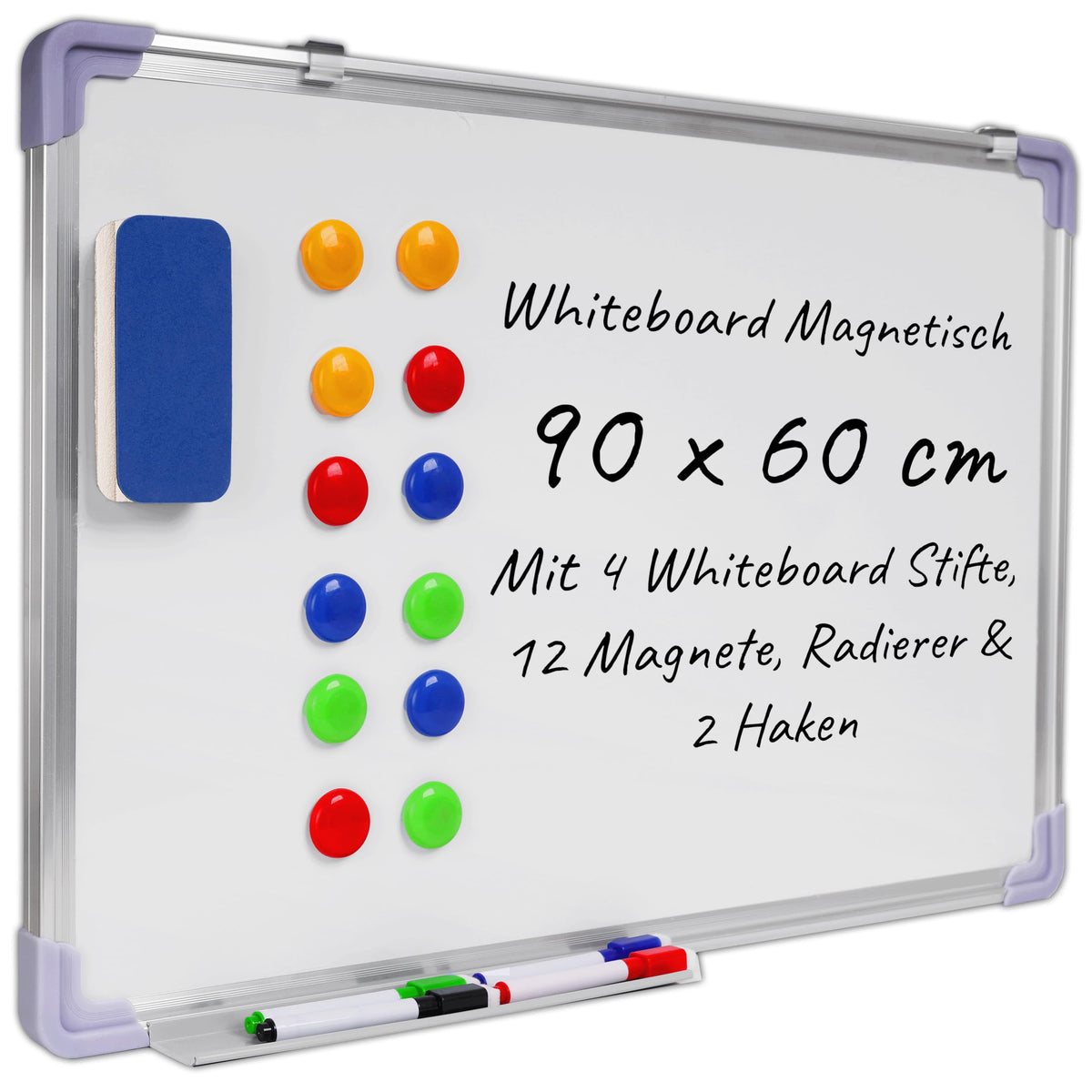 KRUMAD Whiteboard Magnetisch, Magnettafel, Schreibtafel mit Metallrahmen