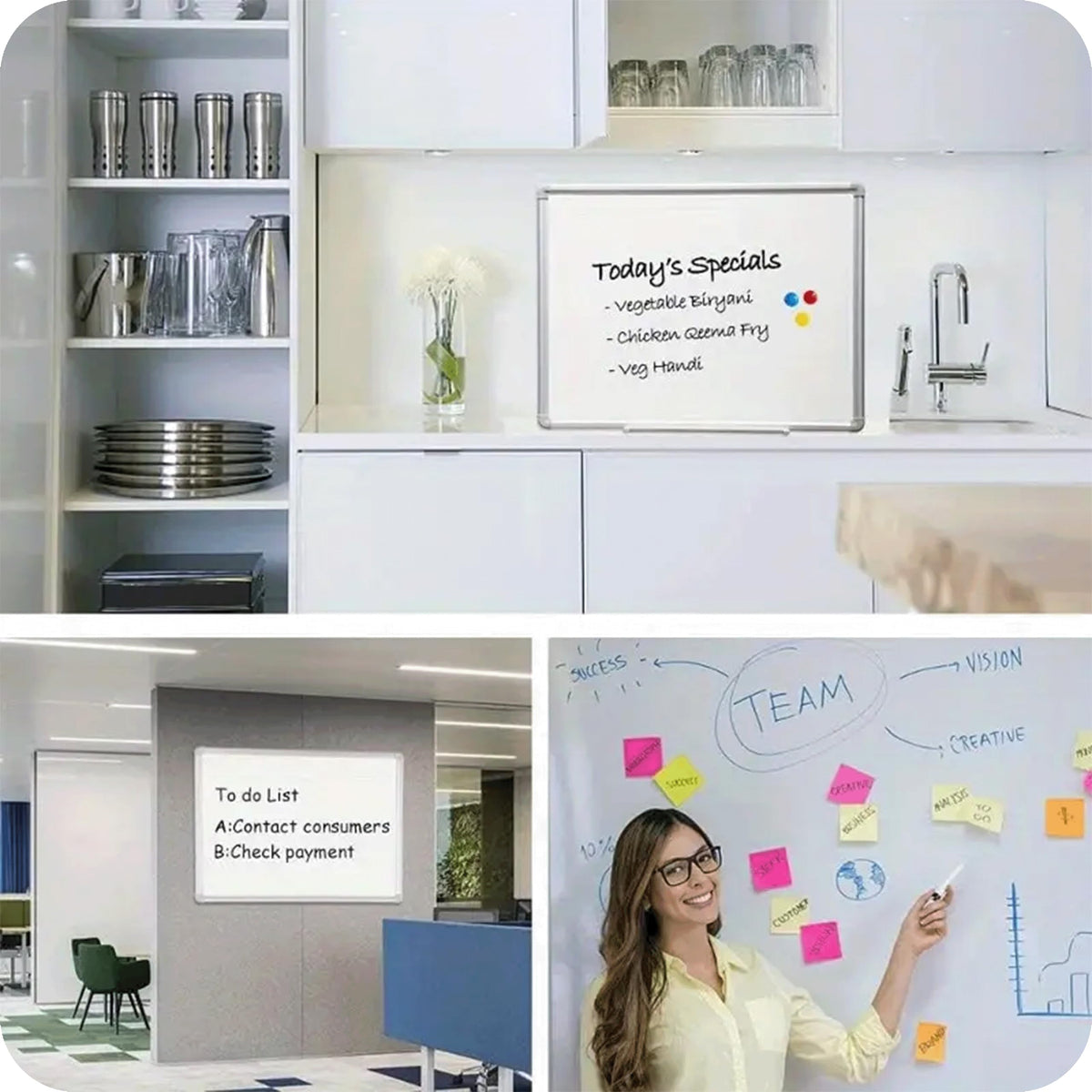 KRUMAD Whiteboard Magnetisch, Magnettafel, Schreibtafel mit Metallrahmen