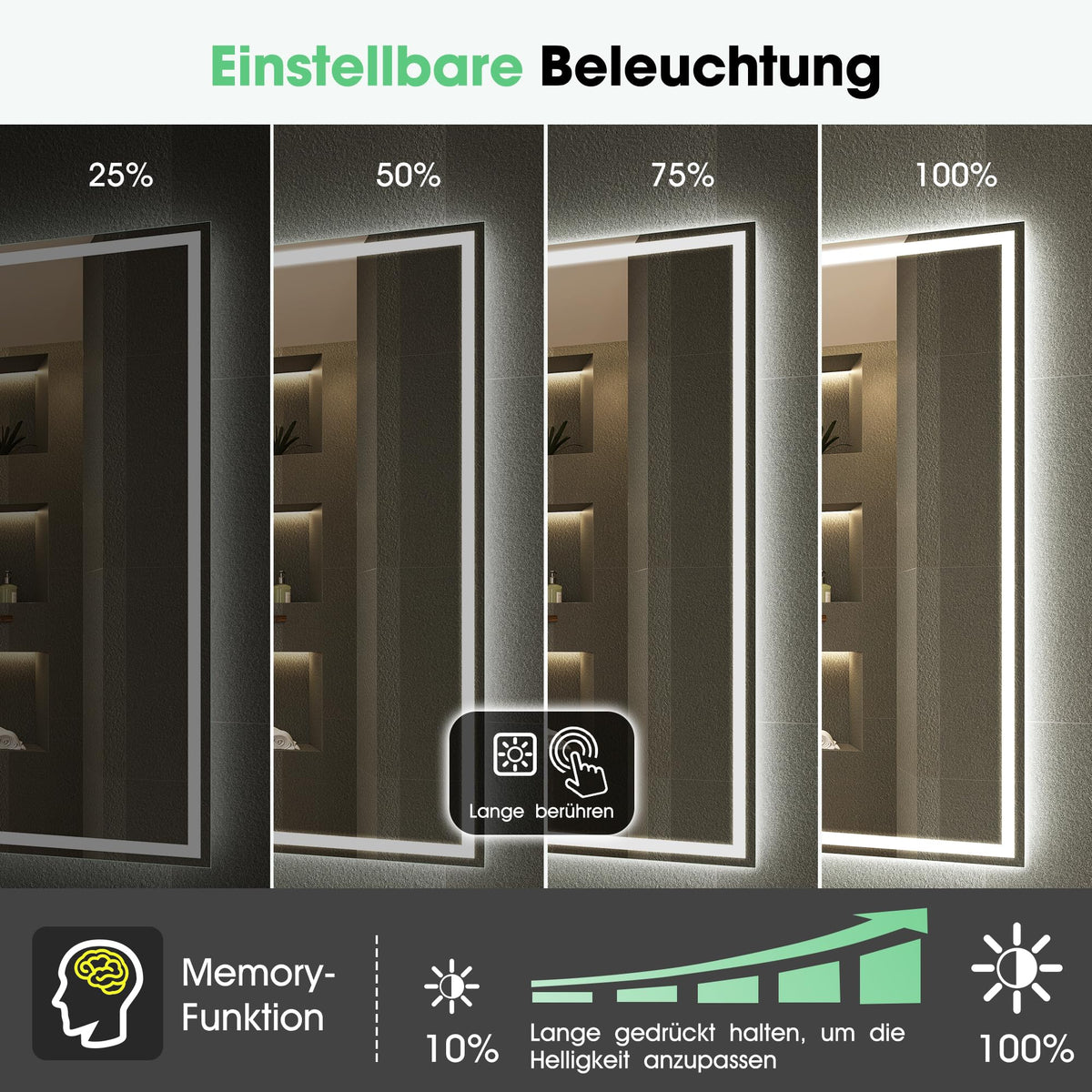 S'bagno 60x80cm rahmenloser Bluetooth Badezimmerspiegel-mit-Beleuchtung