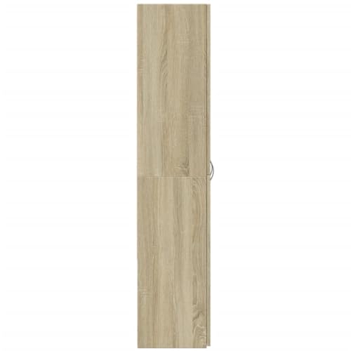 Aktenschrank Sonoma-Eiche Holzwerkstoff 60x32x153 cm Büroschrank mit 4 Fächern, Stauraum für Akten, Ordner und Dokumente, ideal für Büro, Arbeitszimmer, Homeoffice, Archivierung und Ordnung