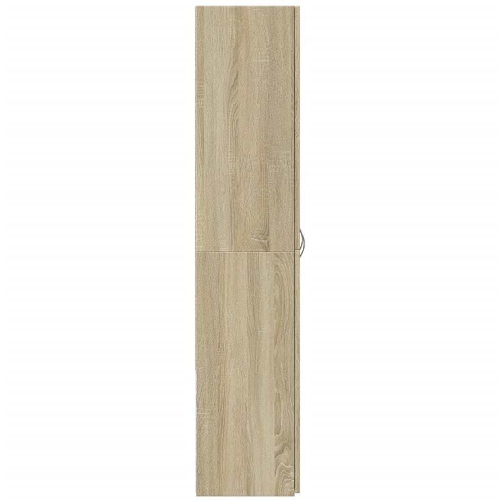 Aktenschrank Sonoma-Eiche Holzwerkstoff 60x32x153 cm Büroschrank mit 4 Fächern, Stauraum für Akten, Ordner und Dokumente, ideal für Büro, Arbeitszimmer, Homeoffice, Archivierung und Ordnung