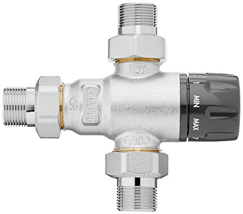 Caleffi 521500 Thermomischer 3/4 Zoll 30 - 65 °C Verkalkungsunempfindlich Einstellbar Entzinkungsfreies