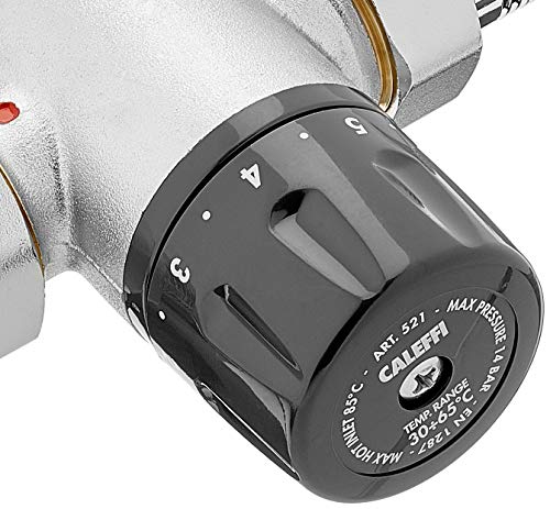 Caleffi 521500 Thermomischer 3/4 Zoll 30 - 65 °C Verkalkungsunempfindlich Einstellbar Entzinkungsfreies