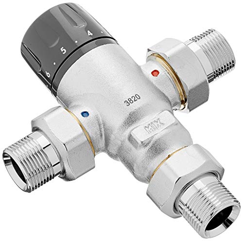 Caleffi 521500 Thermomischer 3/4 Zoll 30 - 65 °C Verkalkungsunempfindlich Einstellbar Entzinkungsfreies