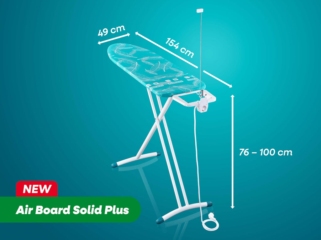 Leifheit Bügelbrett Air Board M Solid Plus, Bügelbezüge bis 120 x 38 cm