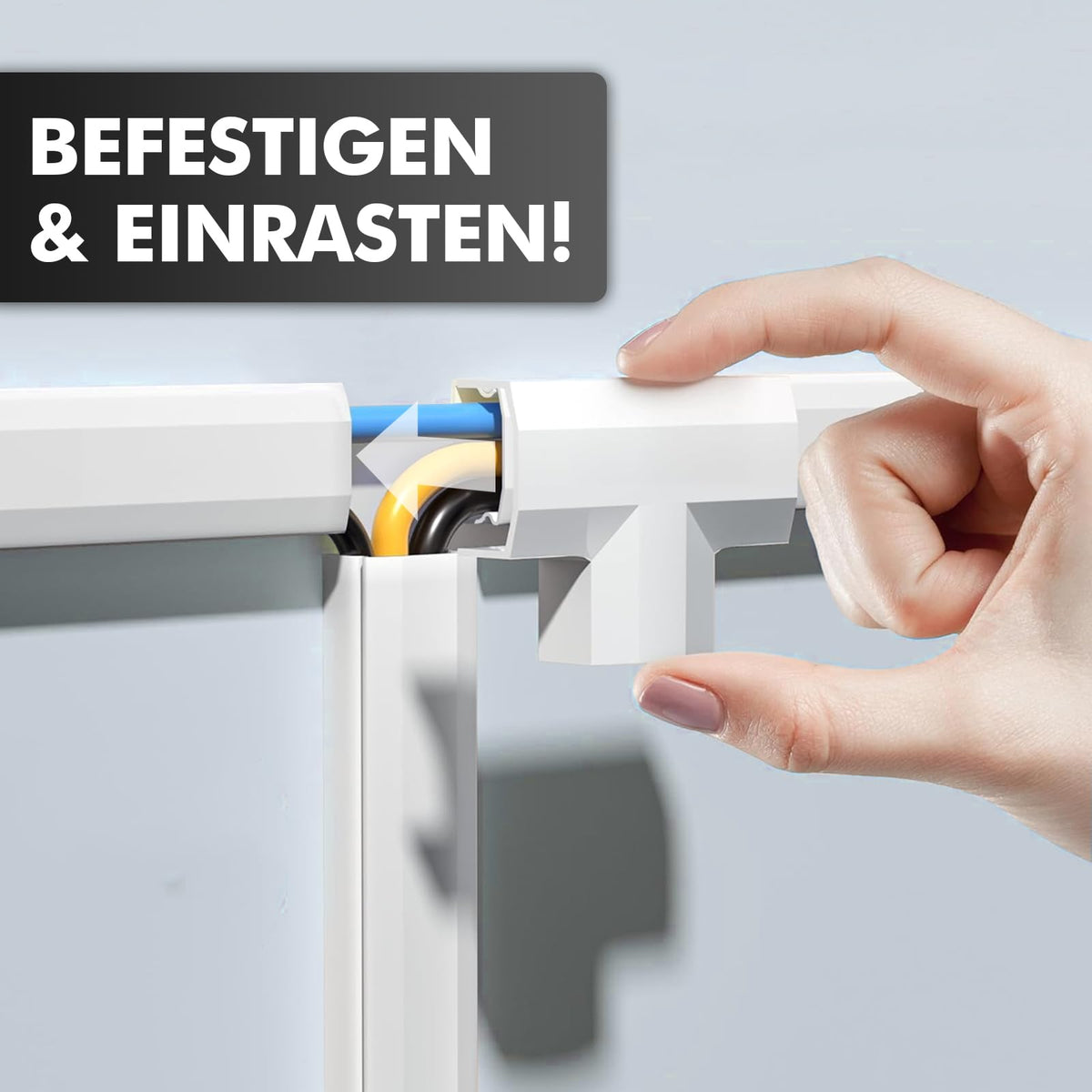shinfly 2,4 m Kabelkanal Weiß – Kabelkanal Weiß Selbstklebend für Stromkabel, Kabelschacht Weiss, Kabel Verstecken – Kabelleiste für Wand – Weiss 15mm x 9mm (0,4m x 6Stück)