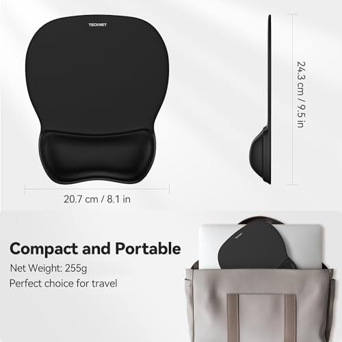 TECKNET Mauspad mit Gelkissen, ergonomisches Mousepad mit Handauflage