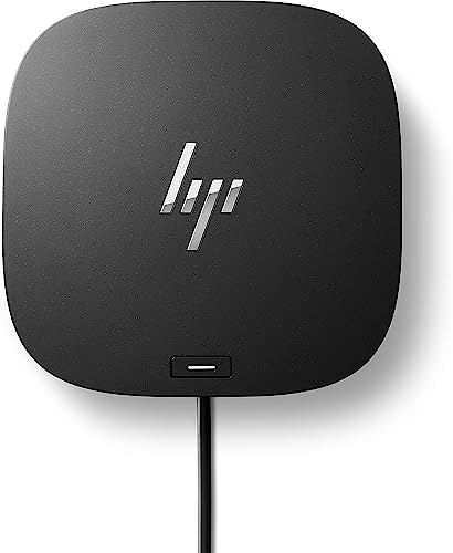 HP USB-C-Dockingstation G5 – universelle 100W-Power-Delivery-Dockstation, Multi-OS-Kompatibilität, kompaktes Design, Netzwerkmanagement, Schwarz (Generalüberholt)