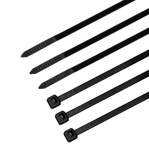 Amazon Basics Kabelbinder, verstellbar, zum Organisieren von Kabeln, 100/120/150/200/300 mm, insgesamt 500 Stück, schwarz