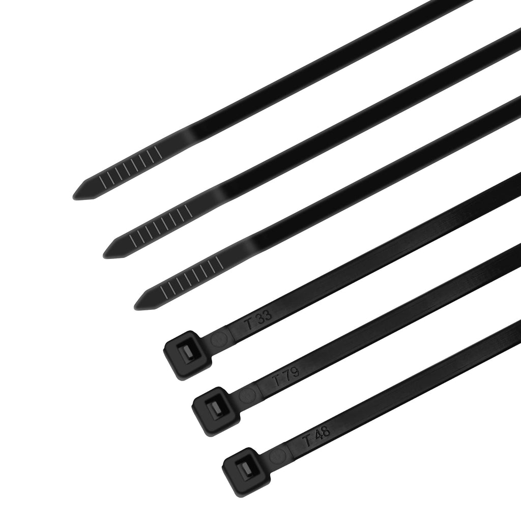 Amazon Basics Kabelbinder, verstellbar, zum Organisieren von Kabeln, 100/120/150/200/300 mm, insgesamt 500 Stück, schwarz