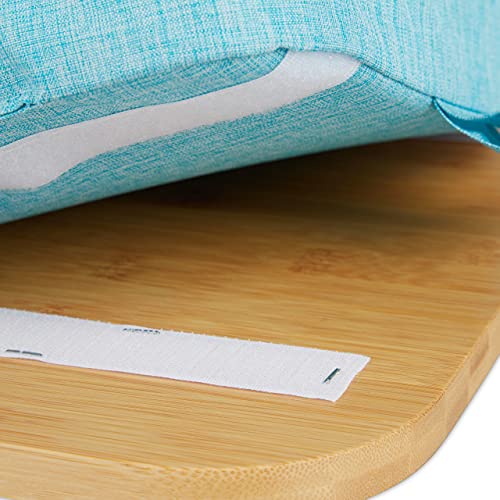 Relaxdays Laptopkissen, Bambus, Memory Foam Kissen, BxT: 51 x 36 cm, Tragegriff, Kissentablett Bett & Sofa, Natur/blau