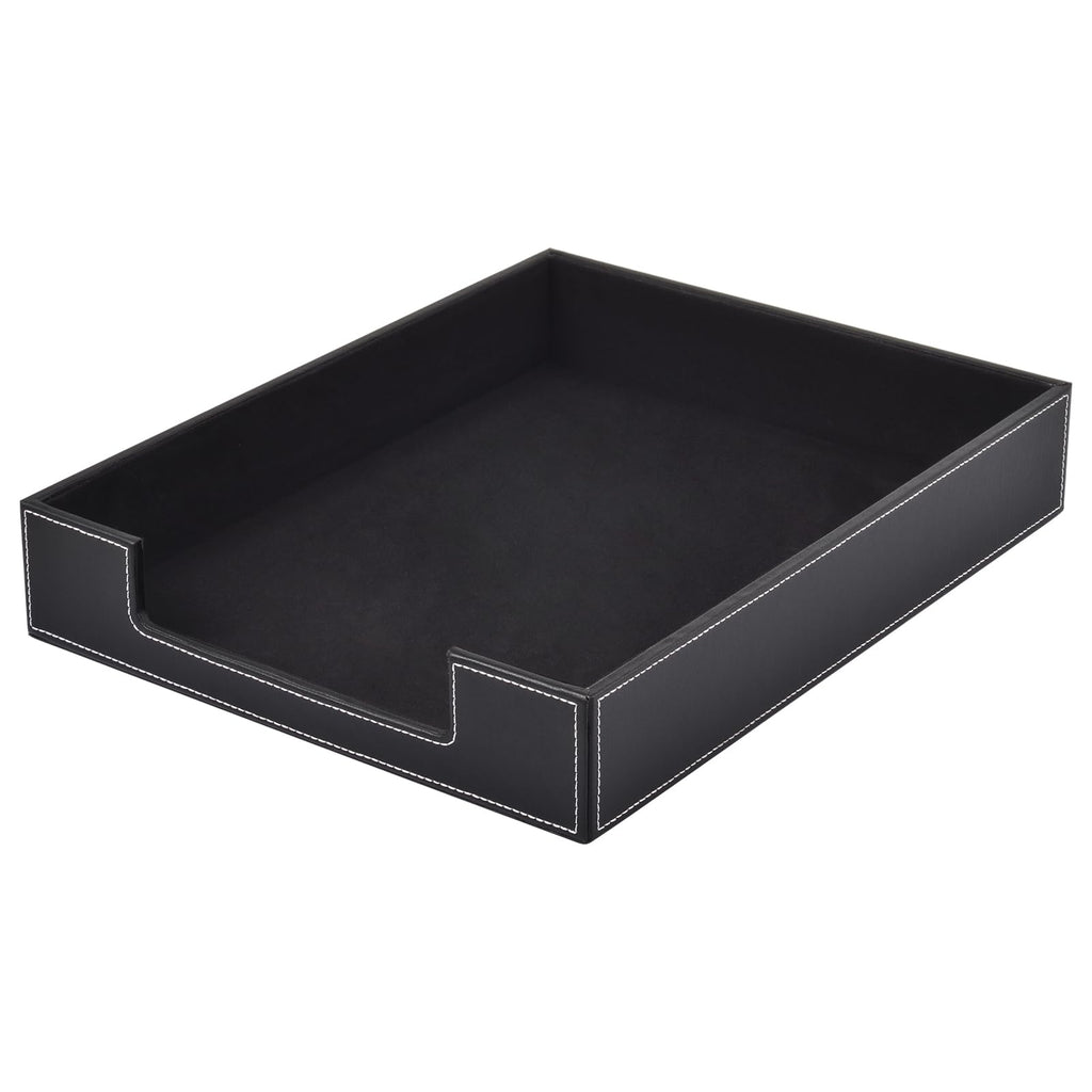 Leder Briefablage,Schreibtisch Organizer,Briefablagen & Stapelsysteme für den Schreibtisch A4-Stapelbare Ablagefächer für Briefe,Papierhalter,Postkörbe,Zeitschriften,Schwarz