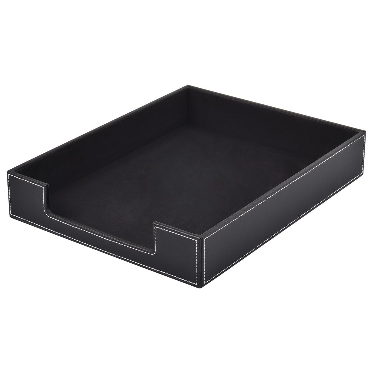 Leder Briefablage,Schreibtisch Organizer,Briefablagen & Stapelsysteme für den Schreibtisch A4-Stapelbare Ablagefächer für Briefe,Papierhalter,Postkörbe,Zeitschriften,Schwarz