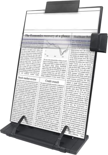 Keenjorika Desktop Dokumentenbuchhalter mit 7 verstellbaren Positionen, Schwarz Dokumentenhalter für Schreibtisch, Papierhalter Kopierständer Halter für Sprache, Papierhalter Ständer für Schreibtisch