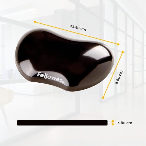 Fellowes Handballenauflage Crystals - flexible Handgelenkauflage mit Gelfüllung - für Büro, Zuhause & Gaming - für Mauspad geeignet - schwarz