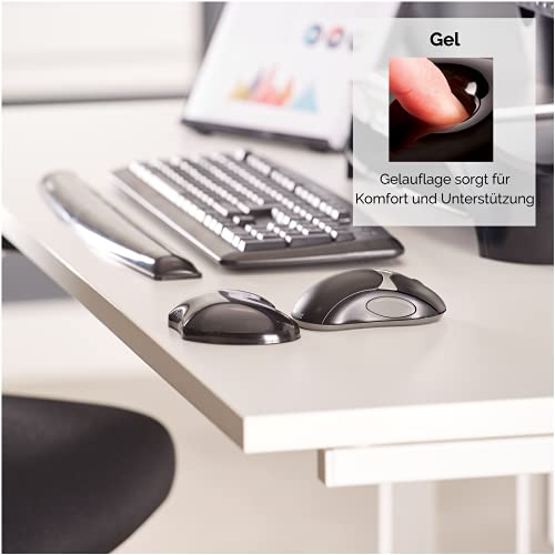 Fellowes Handballenauflage Crystals - flexible Handgelenkauflage mit Gelfüllung - für Büro, Zuhause & Gaming - für Mauspad geeignet - schwarz