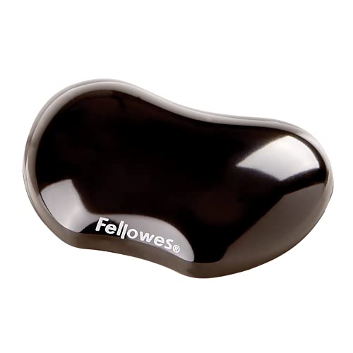 Fellowes Handballenauflage Crystals - flexible Handgelenkauflage mit Gelfüllung - für Büro, Zuhause & Gaming - für Mauspad geeignet - schwarz