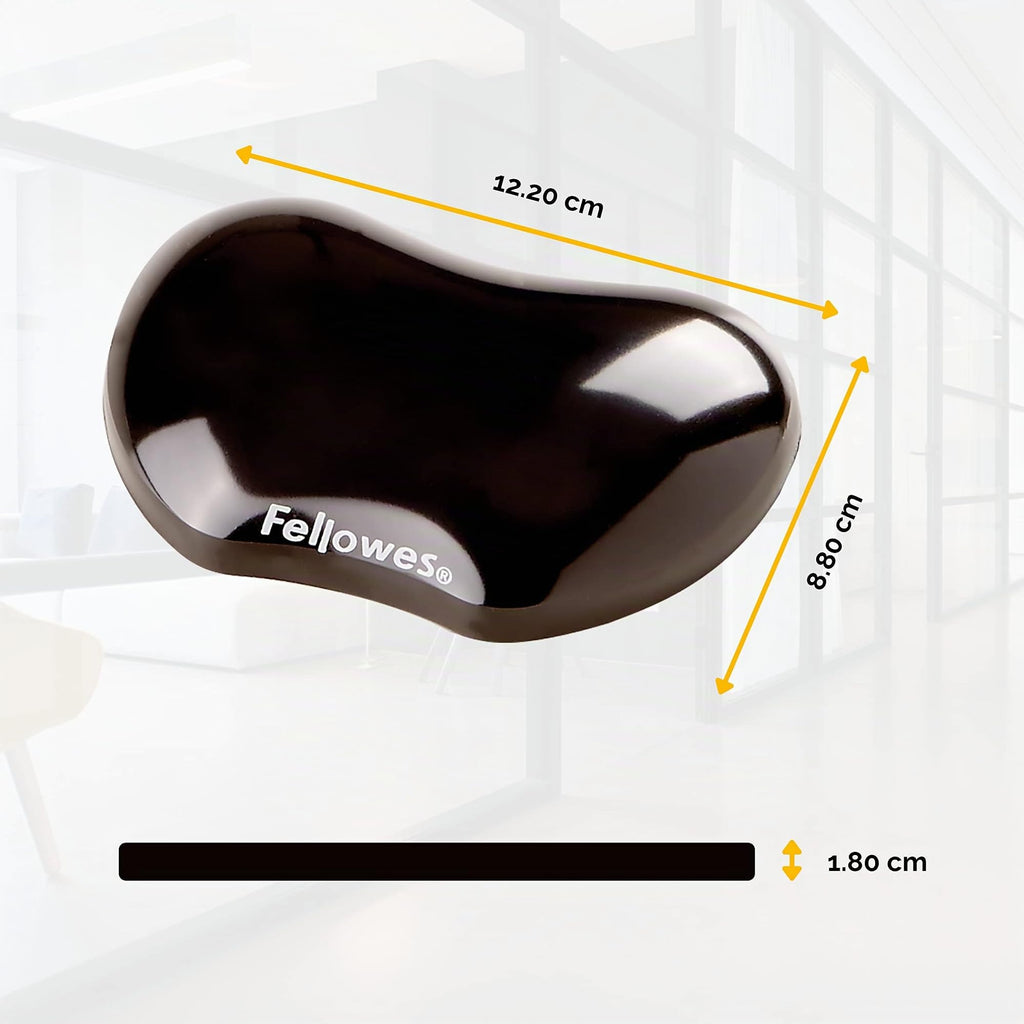 Fellowes Handballenauflage Crystals - flexible Handgelenkauflage mit Gelfüllung - für Büro, Zuhause & Gaming - für Mauspad geeignet - schwarz