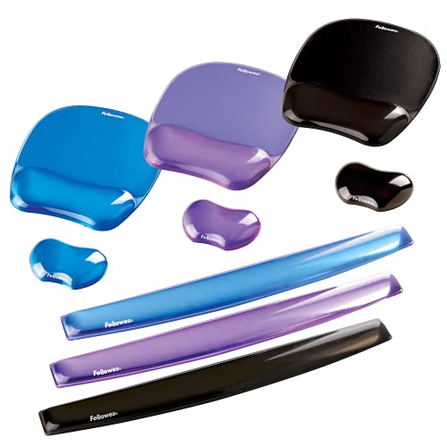 Fellowes Handballenauflage Crystals - flexible Handgelenkauflage mit Gelfüllung - für Büro, Zuhause & Gaming - für Mauspad geeignet - schwarz