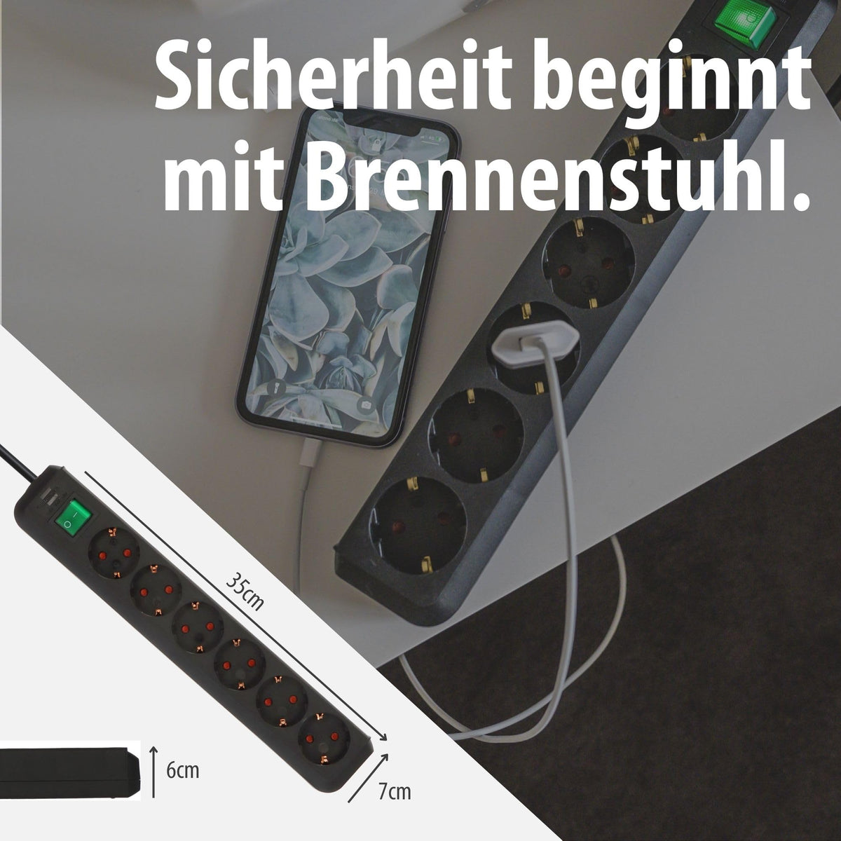 Brennenstuhl Eco-Line, Steckdosenleiste 6-Fach