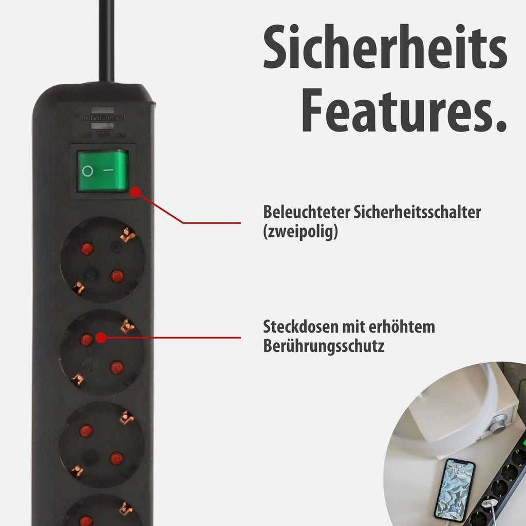 Brennenstuhl Eco-Line, Steckdosenleiste 6-Fach
