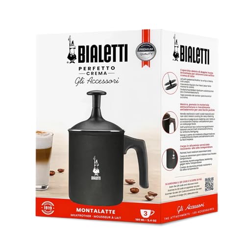 Bialetti Tutto Crema, Perfect Cream, Nicht für Induktionsherde geeignet, Spülmaschinenfest, 160 ml, Antihaftbeschichtetes Aluminium