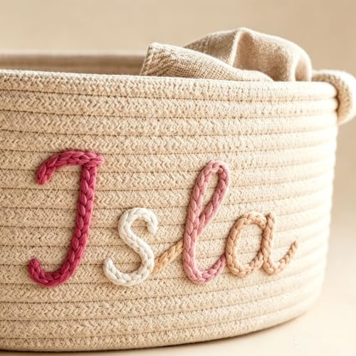 Personalisierter Baumwollkorb Beschrifteter Aufbewahrungskorb Babyzimmer