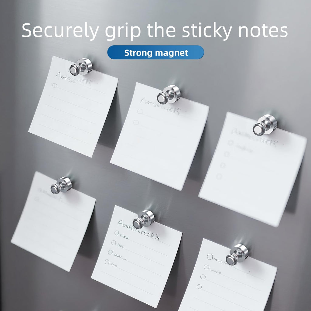 Magnete Stark 24 Stück– Magnet für Magnettafel mit Aufbewahrungsbox, Silber