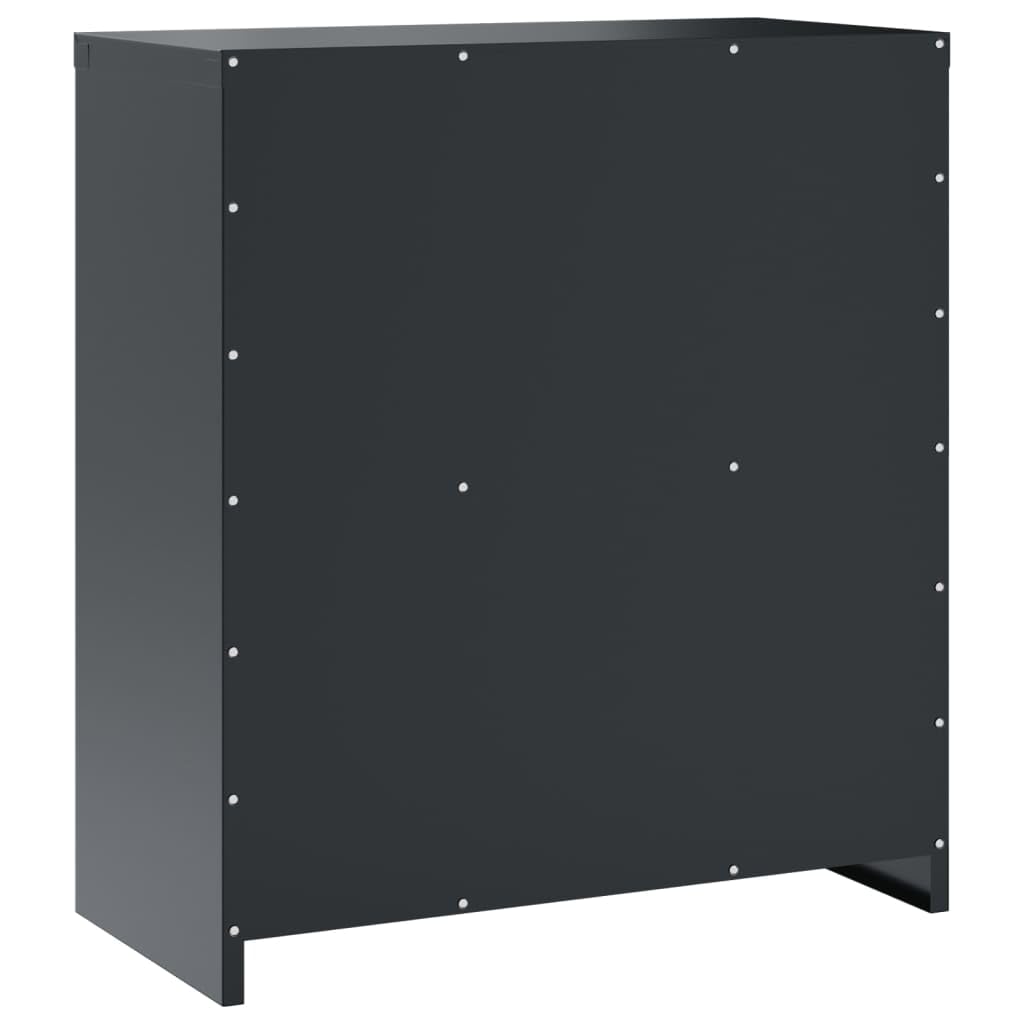 Aktenschrank Anthrazit aus pulverbeschichtetem Stahl 79x40x90 cm abschließbar Büroschrank mit Regal für Dokumentenschrank und Ordnerschrank Büro Arbeitszimmer Homeoffice