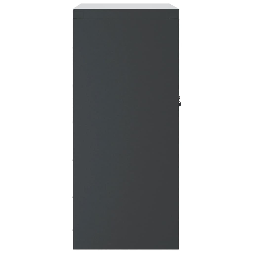 Aktenschrank Anthrazit aus pulverbeschichtetem Stahl 79x40x90 cm abschließbar Büroschrank mit Regal für Dokumentenschrank und Ordnerschrank Büro Arbeitszimmer Homeoffice