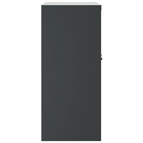 Aktenschrank Anthrazit aus pulverbeschichtetem Stahl 79x40x90 cm abschließbar Büroschrank mit Regal für Dokumentenschrank und Ordnerschrank Büro Arbeitszimmer Homeoffice