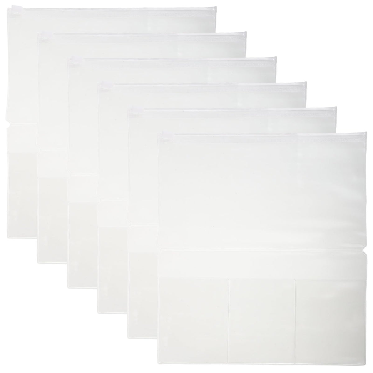 6 Stück Matte Pvc Einsteckhülle für Notizbücher mit Reißverschluss