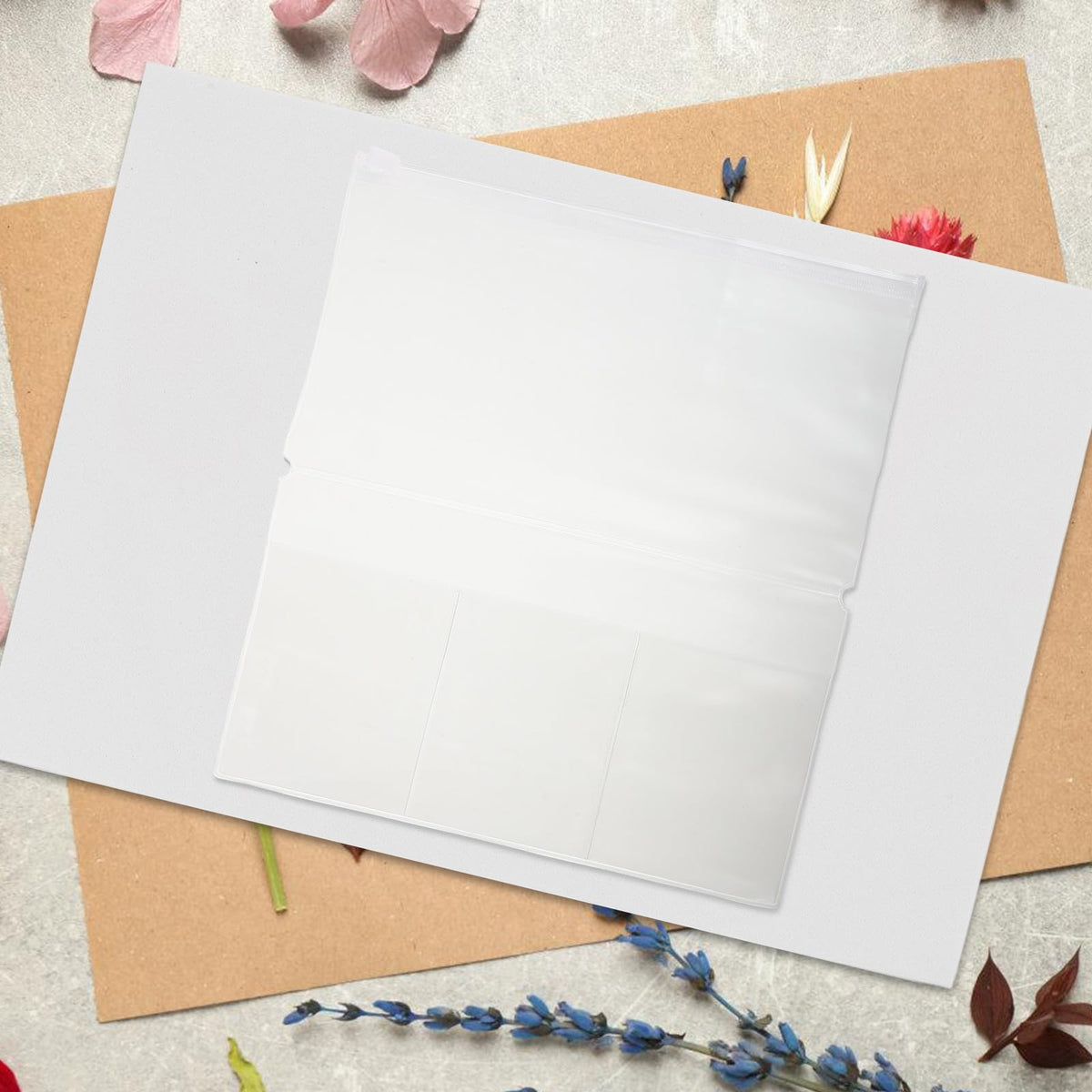 6 Stück Matte Pvc Einsteckhülle für Notizbücher mit Reißverschluss