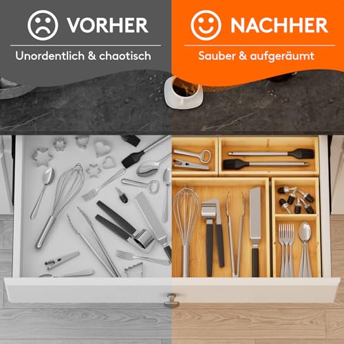 Lifewit 10 Pack Stapelbar Schubladen Organizer Holz mit 12 Einsätzen