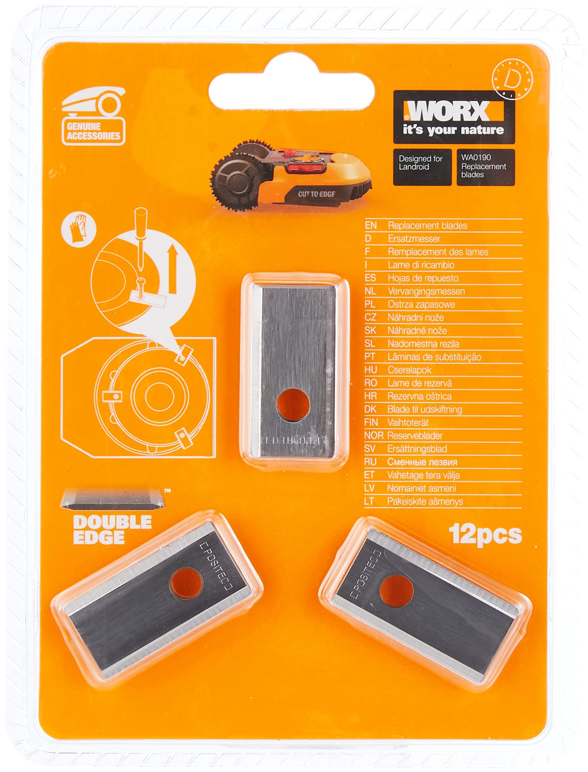 WORX WA0190 Landroid Ersatzmesser, Originale Ersatzklingen