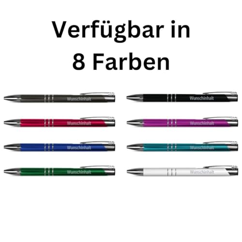 Personalisierte Kugelschreiber "Chicago" Stift Schriftzug inkl. individueller hochpräziser Lasergravur in Türkis 1 bis 500 Stück Menge Konfigurierbar
