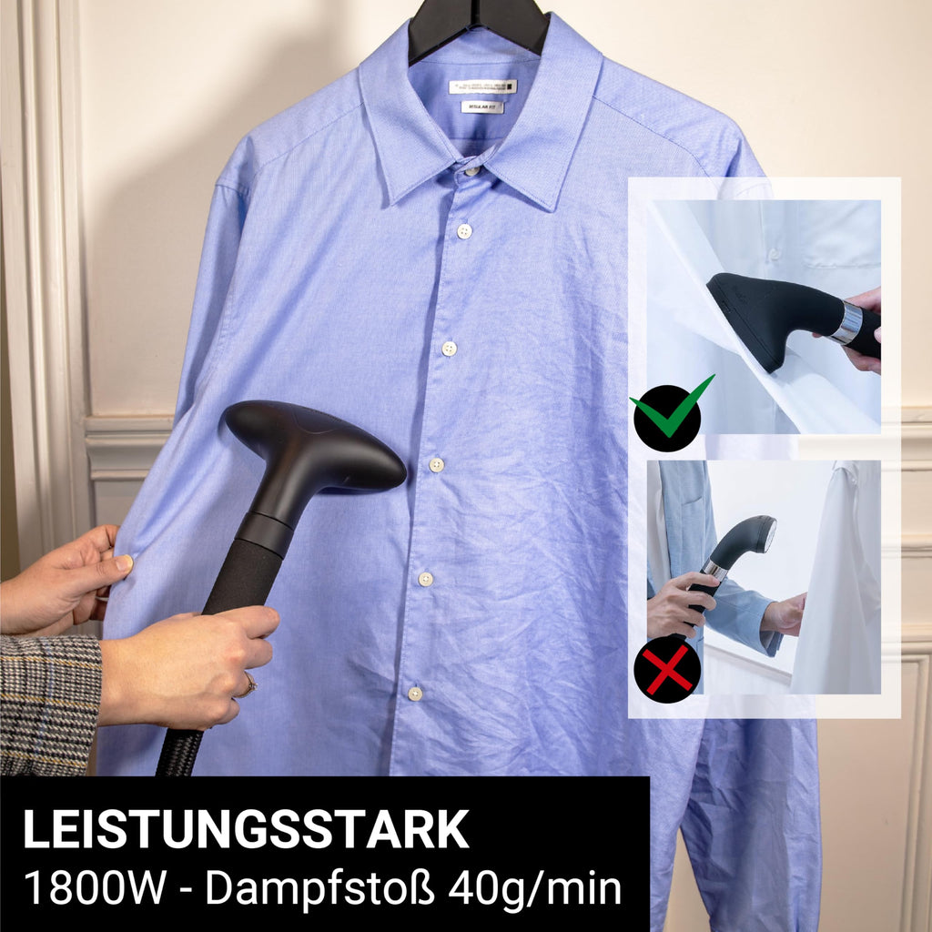 SteamOne Vertikaler Dampfglätter Steamer Schwarz 1800W - 1,8L