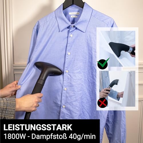 SteamOne Vertikaler Dampfglätter Steamer Schwarz 1800W - 1,8L