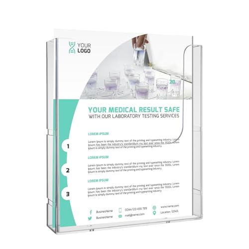 4 Stück Acryl Wandprospekthalter A4, Prospekthalter Wand A4, Prospekthalter Flyerständer, Transparent Zeitschriftenhalter Wand für Menü, Kataloge, Flyer